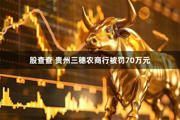 股查查 贵州三穗农商行被罚70万元
